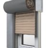 5 beige Fenster Rollladen SKO-P Vorbaurollladen Aluprof
